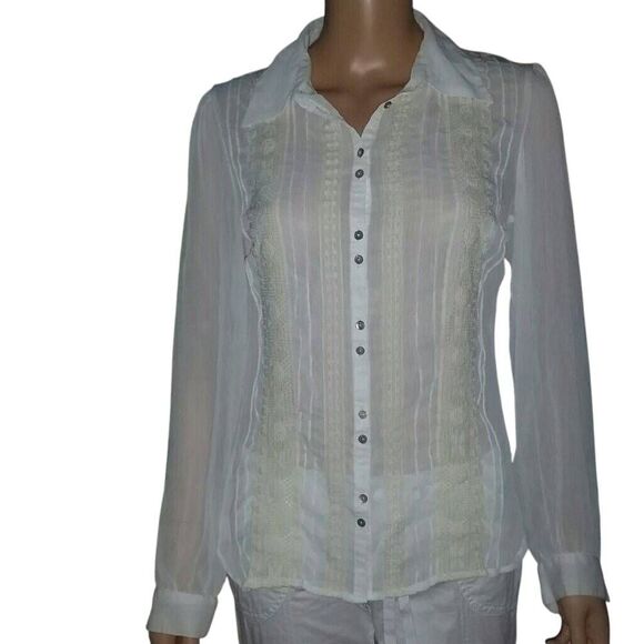 Ivory longsleeve top M - Picture 1 of 3